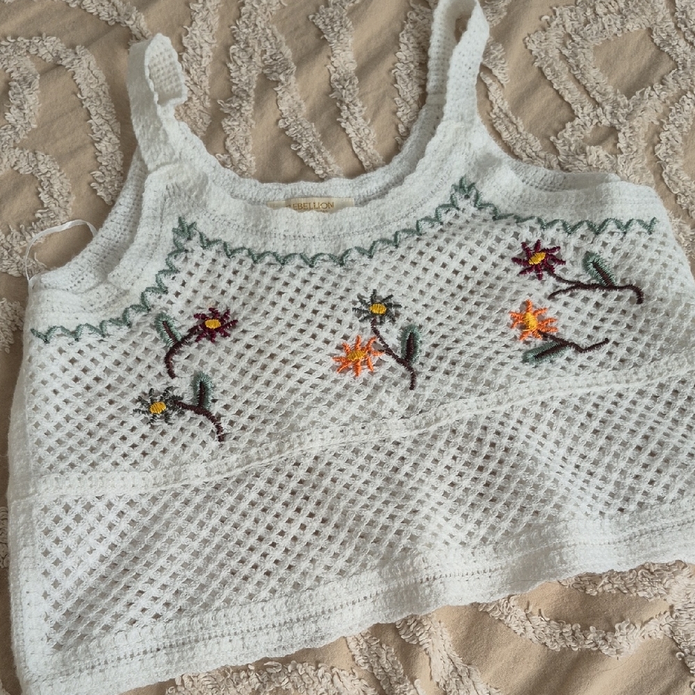 Rebellion White Crochet Top
